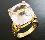 Золотое кольцо с крупным морганитом Золото