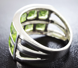 Стильное серебряное кольцо с перидотам Серебро 925