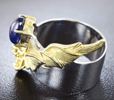 Серебряное кольцо с синим сапфиром Серебро 925