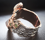 Серебряное кольцо с флюоритом, кристаллическим опалом и диопсидами Серебро 925