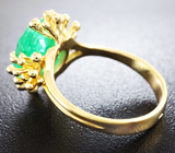 Золотое кольцо с ярким уральским изумрудом 4,34 карат Золото