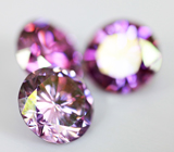 Набор из 3 сиренево-розовых муассанитов 4,06 карат 