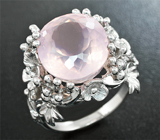 Кольцо с розовым кварцем Серебро 925