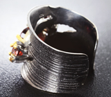 Серебряное кольцо с турмалином и мозамбикскими гранатами Серебро 925