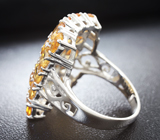 Стильное серебряное кольцо с цитринами Серебро 925