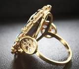 Золотое кольцо с камеей из оникса и резного опала топового качества 10,4 карат Золото