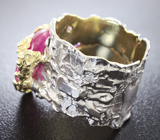 Серебряное кольцо с сапфирами и аметистами Серебро 925