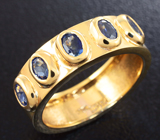 Золотое кольцо с синими сапфирами 1,37 карат Золото