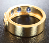 Золотое кольцо с синими сапфирами 1,37 карат Золото