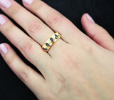 Золотое кольцо с синими сапфирами 1,37 карат Золото