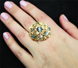 Массивное золотое кольцо с александритами 7,51 карат и бриллиантами Золото