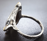 Серебряное кольцо с аммолитом аммонита и гранатами Серебро 925