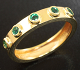 Золотое кольцо с яркими изумрудами 0,34 карат Золото