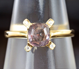 Золотое кольцо с гранатом с выдающейся сменой цвета 1,05 карат и бриллиантами Золото