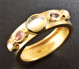 Золотое кольцо с александритами и хризобериллами 1,54 карат Золото