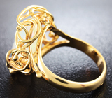 Золотое кольцо с ограненным эфиопским опалом топовых характеристик 3,65 карат Золото