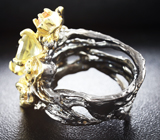 Серебряное кольцо с цитринами и разноцветными сапфирами Серебро 925