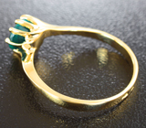 Золотое кольцо с насыщенным колумбийским изумрудом 1,35 карат Золото