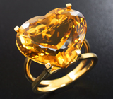 Золотое кольцо с золотистым цитрином 22,9 карат Золото