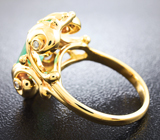 Золотое кольцо с уральским изумрудом 2,03 карат и бриллиантами Золото