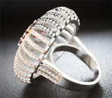 Оригинальное серебряное кольцо с родолитами и мозамбикскими гранатами Серебро 925