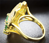 Шикарное серебряное кольцо с изумрудами Серебро 925
