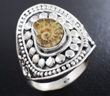 Серебряное кольцо с аммонитом Серебро 925