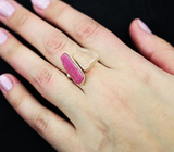 Серебряное кольцо с розовым кварцем и пурпурным сапфиром Серебро 925