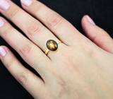 Золотое кольцо со звездчатым сапфиром 5,29 карат Золото