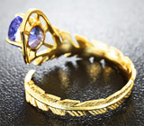 Золотое кольцо с насыщенным танзанитом 1,56 карат Золото