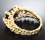 Золотое кольцо с ограненным черным опалом 1,98 карат Золото