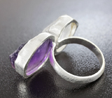 Серебряное кольцо с аметистом и розовым кварцем Серебро 925