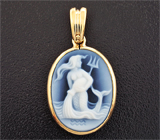 Золотой кулон «Водолей» с агатовой камеей Золото