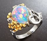 Серебряное кольцо с кристаллическим эфиопским опалом Серебро 925