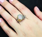Серебряное кольцо с кристаллическим эфиопским опалом Серебро 925