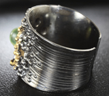 Серебряное кольцо с пренитом и мозамбикскими гранатами Серебро 925