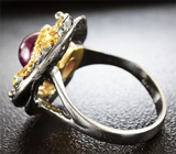 Серебряное кольцо с сапфирами и перидотом Серебро 925