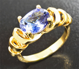 Золотое кольцо с насыщенным танзанитом 2,44 карат Золото