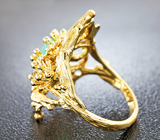 Золотое кольцо с параиба турмалином 1,66 карат и бриллиантами Золото