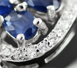 Изящное серебряное кольцо с синими сапфирами Серебро 925