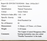 Редкий! Медесодержащий тсилазит турмалин 5,18 карат 