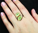 Серебряное кольцо с пренитом Серебро 925