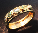 Золотое кольцо с александритами и хризобериллами 0,98 карат Золото