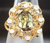 Золотое кольцо с андалузитом 2,83 карат и лунным камнем Золото
