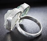 Серебряное кольцо с аквамарином и бесцветным кварцем Серебро 925