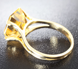 Золотое кольцо с цитрином авторской огранки 6,79 карат Золото