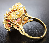 Золотое кольцо с розовым турмалином 12,25 карат и бриллиантами Золото