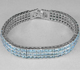 Красивейшии браслет с голубыми топазами Серебро 925