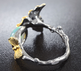 Серебряное кольцо с кристаллическим опалом и сапфиром Серебро 925