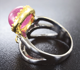 Серебряное кольцо с рубином, сапфиром и родоилитом Серебро 925